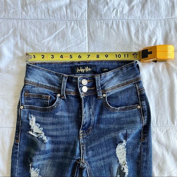 Indigo Rein Distressed Skinny Jeans. Juniors Size 0/23 Mid-Rise Full-Length. - Picture 3 of 12